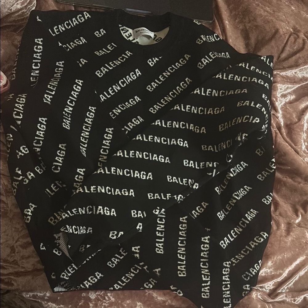 Balenciaga Monochrome Logo Knit